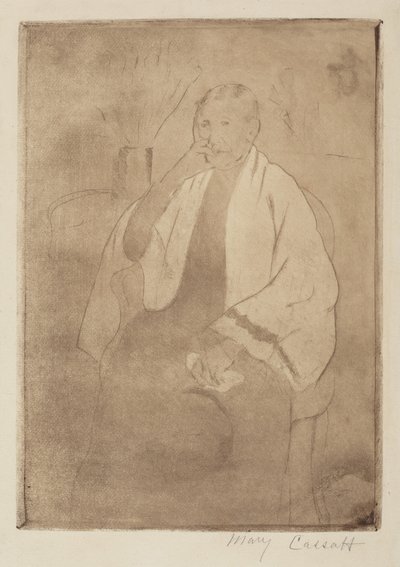 Ett porträtt av konstnärens mor, ca. 1889-1890. av Mary Cassatt