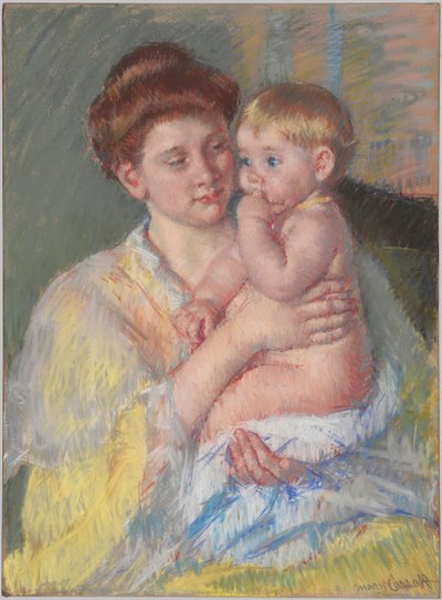 Baby John med pekfingret i munnen av Mary Cassatt