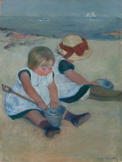 Barn som leker på stranden av Mary Cassatt