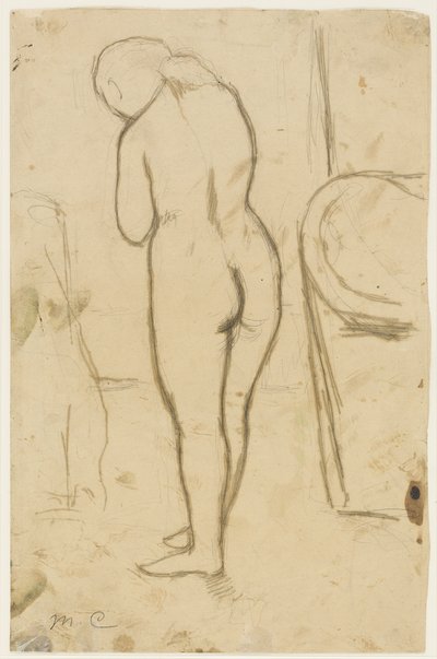 Ritning till "Standing Nude" av Mary Cassatt