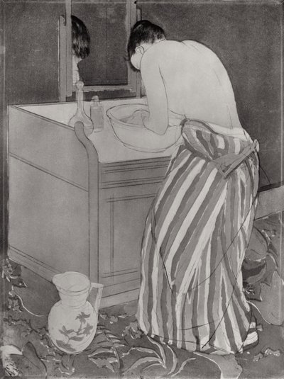 La Toilette, 1891 (torrnål och akvatint på papper) av Mary Cassatt