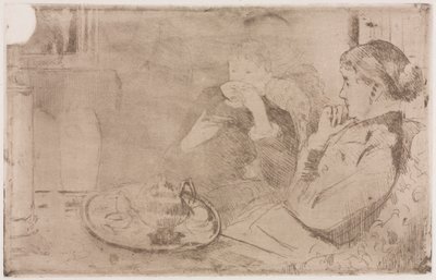 Lydia och hennes mamma på Tea, ca. 1880. av Mary Cassatt