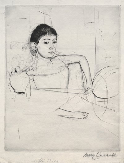 Mimi som brunett, 1889. av Mary Cassatt
