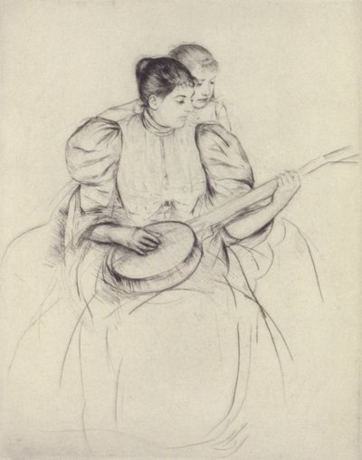 Lektionen i banjo av Mary Cassatt