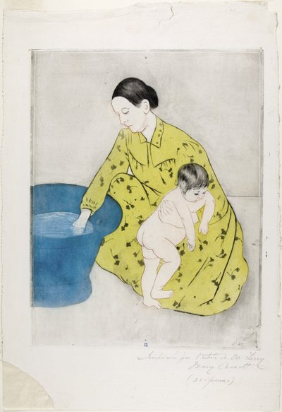 Badet, 1890-91 av Mary Cassatt