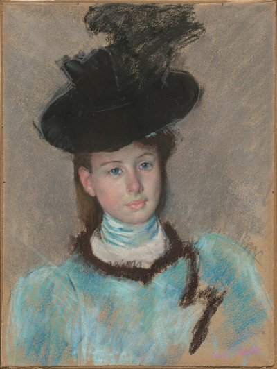 Den svarta hatten, ca. 1890. av Mary Cassatt