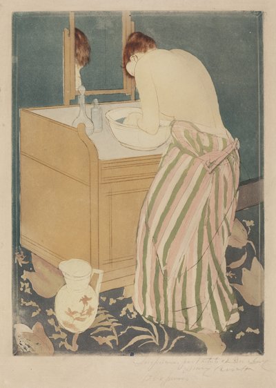 Kvinna som badar av Mary Cassatt