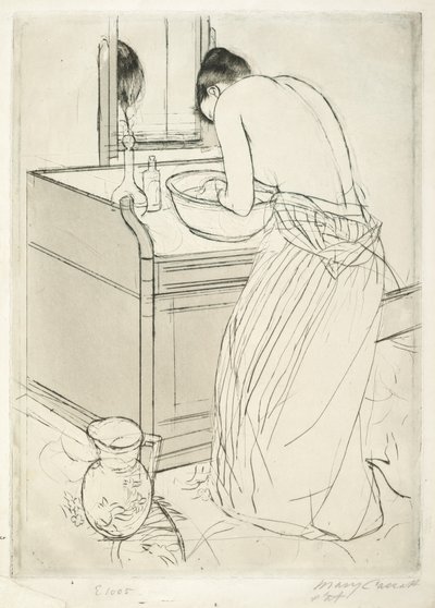 Badande kvinna, 1890-1891. av Mary Cassatt