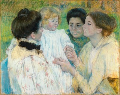 Kvinnor som beundrar ett barn av Mary Cassatt