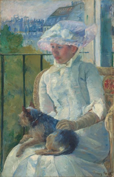Ung flicka vid ett fönster av Mary Cassatt