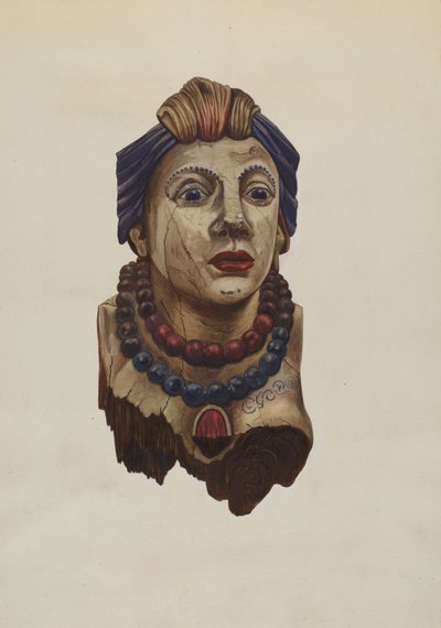 Indisk prinsessan galjonsfigur, ca. 1938. av Mary E Humes