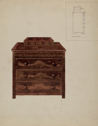 Gammal byrå, ca. 1936. av Mary E Humes