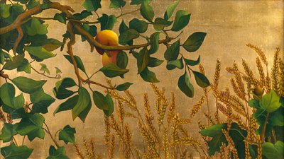 Höst (olja på duk) av Mary E. Williams