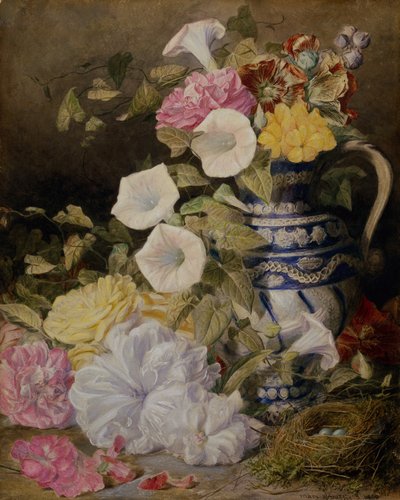 Ett stilleben med en vas med blommor av Mary Elizabeth Duffield