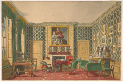 Teckning, En interiör, 1837-40 av Mary Ellen Best