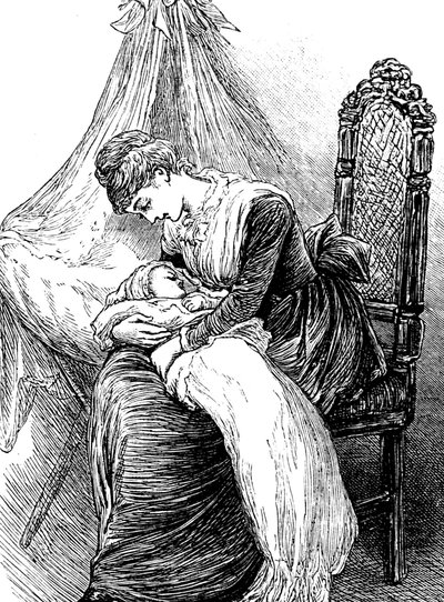 En ung mamma som gosar sitt barn av Mary Ellen Edwards