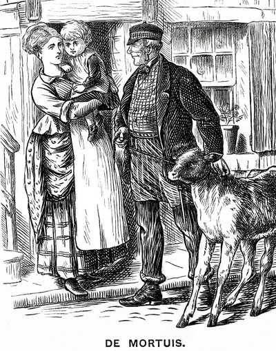 Illustration av en liten flicka som tas om hand av sina mostrar och farbror under en eftermiddag av Mary Ellen Edwards