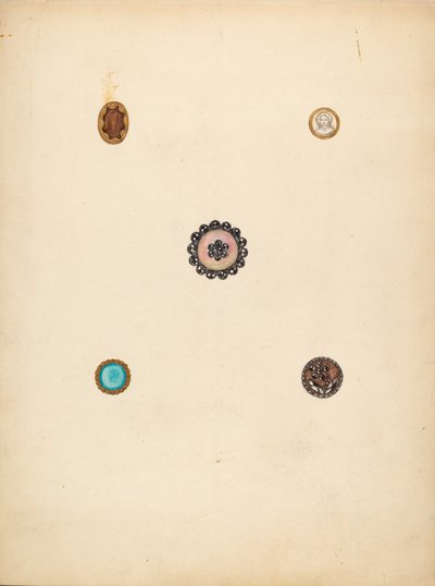 Knappar, c. 1940. av Mary Fitzgerald
