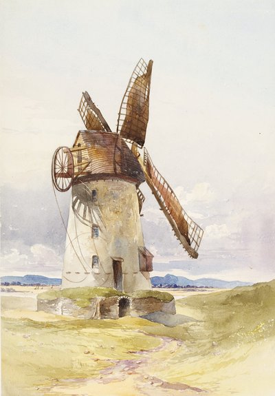 Lytham Mill, ca 1845-55 (wc på papper) av Mary Harper