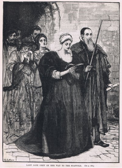 Lady Jane Gray på väg till ställningen 1554 av Mary L. Gow