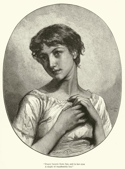 Bön (gravyr) av Mary L. Gow