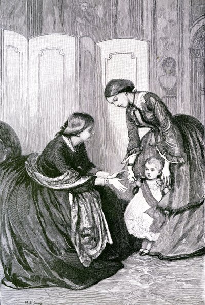 Drottningen och hennes lille barnbarn prins Wilhelm av Preussen, ca. 1880 av Mary L. Gow