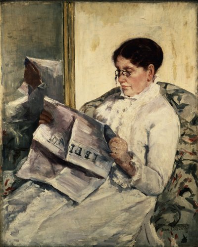 Läser Le Figaro, 1878 av Mary Cassatt