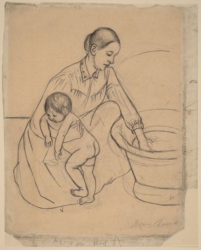 Badet [recto] av Mary Stevenson Cassatt