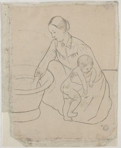 Badet [verso] av Mary Stevenson Cassatt