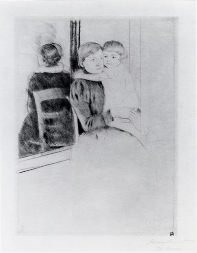 Spegeln av Mary Stevenson Cassatt