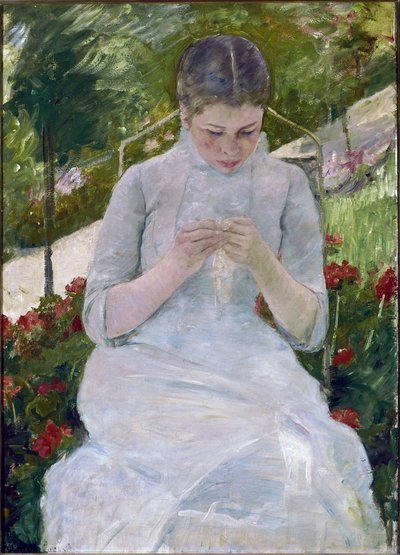 Kvinnorsömnad (olja på duk av Mary Stevenson Cassatt