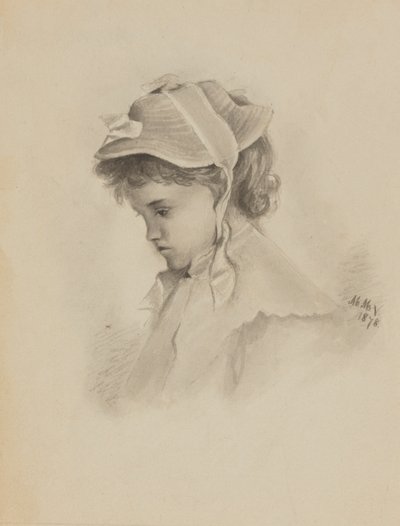 Utan titel Head of a Child Looking Down, 1878. av Mary Vaux Walcott