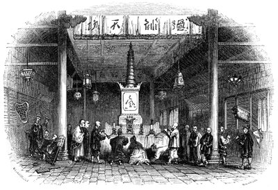 Buddhisttempel, Kina, 1847 av Mason