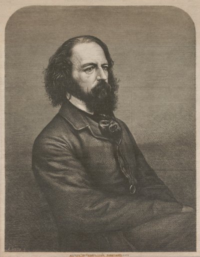 Porträtt av Alfred, Lord Tennyson 1809-1892, 1864. av Mason Jackson