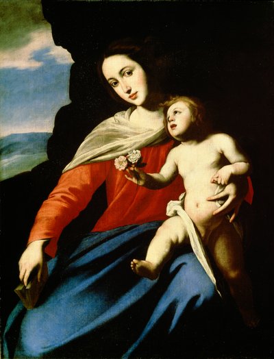 Jungfru och barn, tidigt 1640-tal av Massimo Stanzione