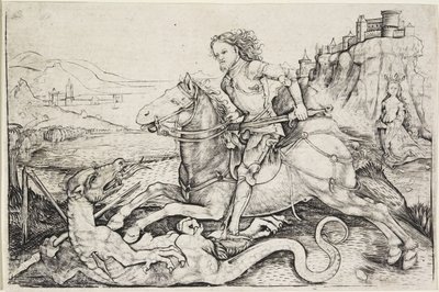 Sankt Georg och draken, ca 1480-90 av Master A. G.