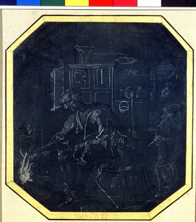 Liknelse om den förlorade sonen: den unge sonen före elden. Teckning av mästaren i Antwerpen (aktiv omkring 1520), tidigt 1500-tal. Pushkin-museet, Moskva av Master Antwerp