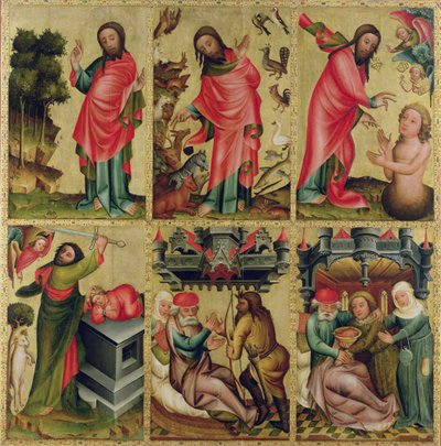 Inre vänstra flygeln av St. Peters högaltar i Hamburg, Grabower-altaret (tempera på panel) av Master Bertram of Minden