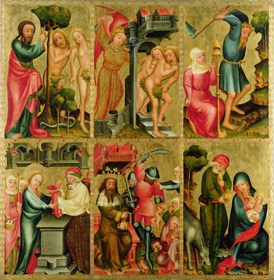 Högra flygeln av St. Peters högaltar i Hamburg, Grabower-altaret, 1383 (tempera på panel) av Master Bertram of Minden