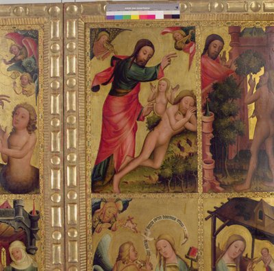 The Creation of Eva, en panel från Grabower Altaret, Högaltaret i St. Petri i Hamburg (se även 153622) av Master Bertram of Minden