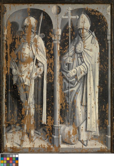 Exteriör av Legend of St. George, ca 1500-10 (olja på panel) av Master Bruges