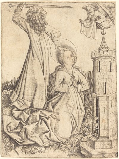 Sankt Barbaras martyrskap av Master E.S.