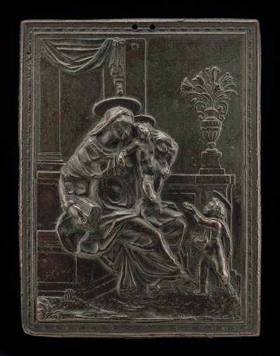 Madonna och barn med Johannes Döparen, troligen ca. 1600. av Master F.D.