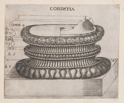 Spegel av romersk storhet: korintisk bas, ca. 1537., ca. 1537 av Master GA