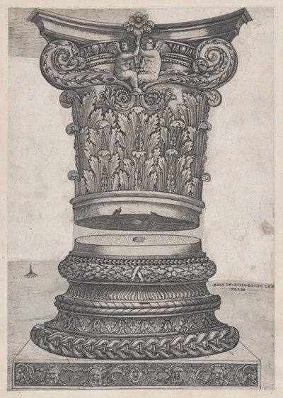 Spegel av romersk storhet: Dekorerad kapital och bas, ca. 1537., ca. 1537 av Master GA