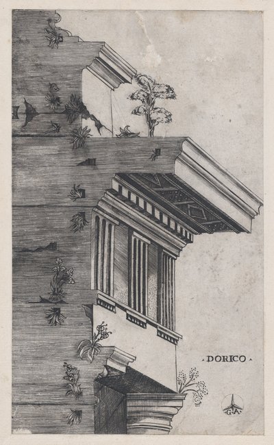 Mirror of Roman Magnificence: Dorisk ordning, ca. 1537., ca. 1537 av Master GA