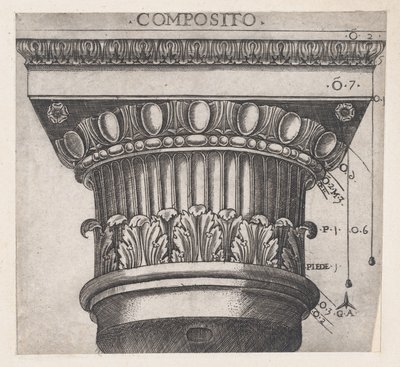 Mirror of Roman Magnificence: Jonisk huvudstad, ca. 1537, ca. 1537 av Master GA
