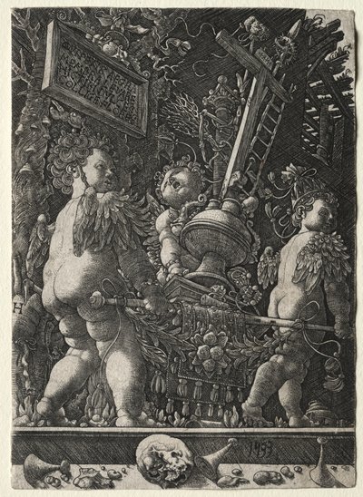 Änglar som bär passionens emblem, 1533. av Master H. L.