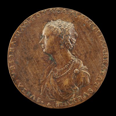Giulia Orsini, 1537-1598, hustru till Baldassarre Rangoni ca. 1554 [framsidan], 1554. av Master IAC. URB.