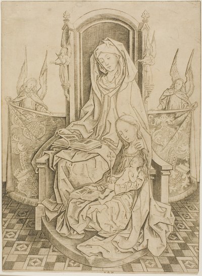 St Anne, Jungfrun och barnet av Master I.A.M. of Zwolle